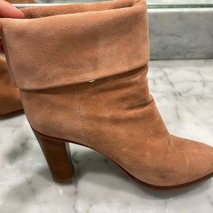 Vintage Blush Suede leather boots Size 7- Made in France